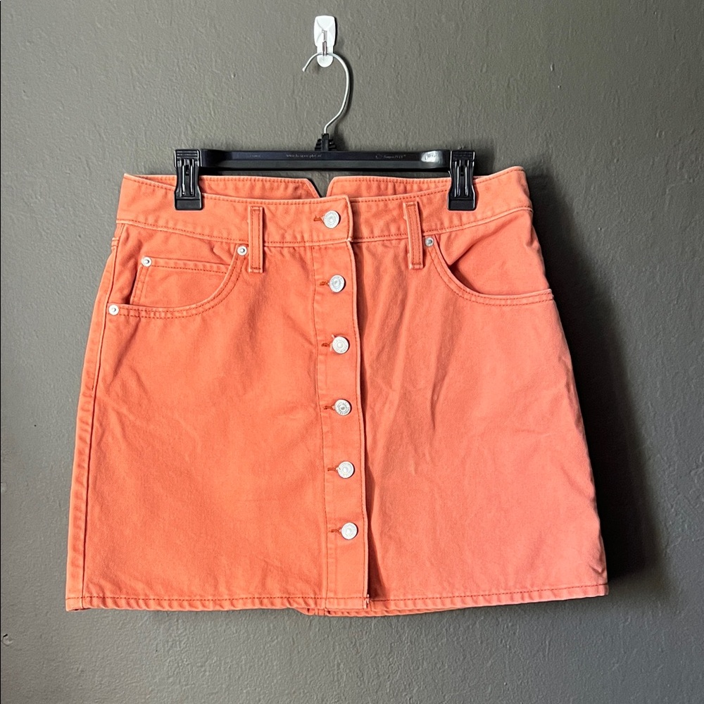 Levis Orange Button-Down Mini Skirt - image 1